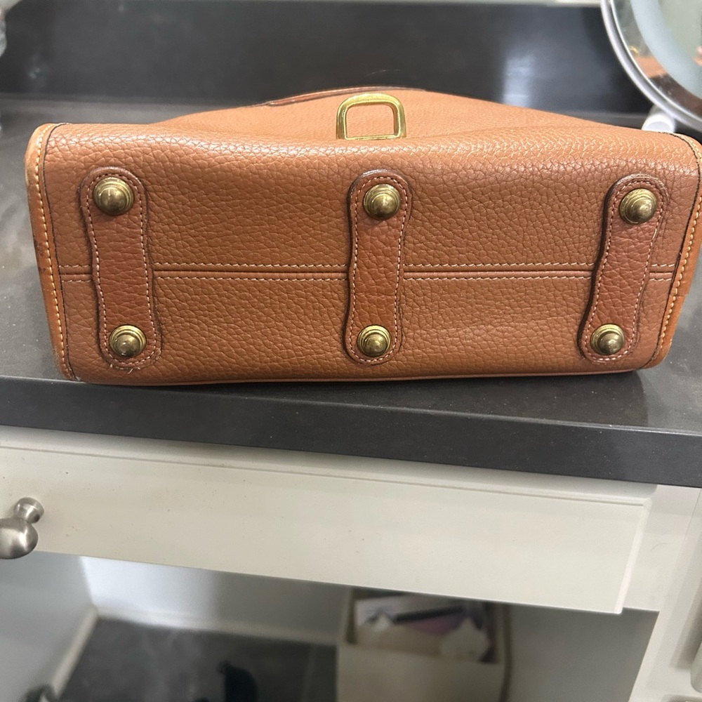 Dooney & Bourke Cognac Pebbled Leather Messenger Bag - Picture 5 of 6